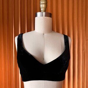 Babaton Black Velvet Bra Top – Rayon & Silk Blend